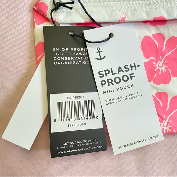 ALOHA Collection Mini Hibiscus Bloom Pouch in Electric Pink - Picture 3 of 5